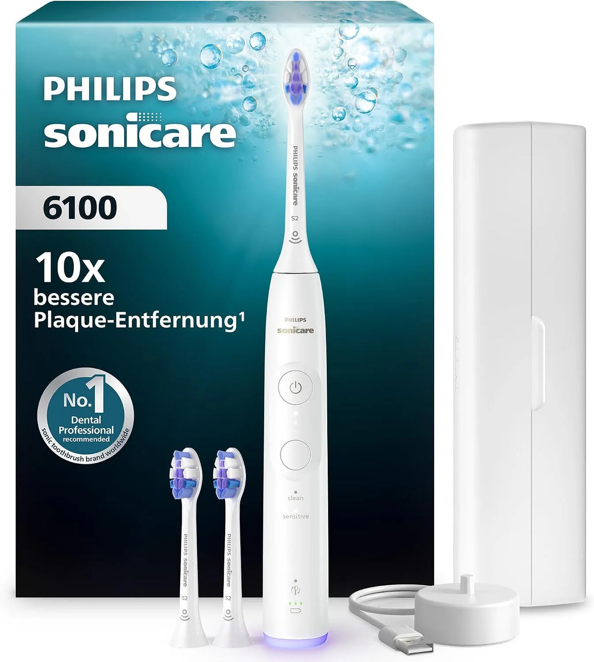 Philips HX7400/02 Zahnbürste, Elektrozahnbürste, Timer, IPS-Panel, Weiß