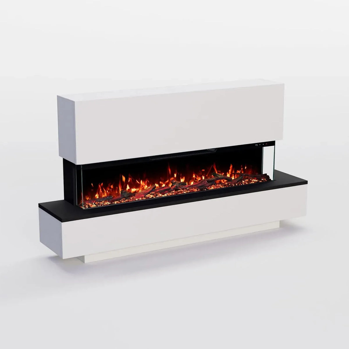 Elektrokamin, Heizung, elektrischer Kamin, 137x75x28 cm, 1800 W, Timer, App, 3D-Optik, Wärmefunktion, Weiß
