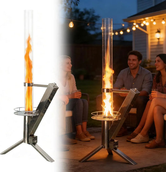 Reinigungsbürste, Pelletofen, Feuersäule, Edelstahl, für Tolles Ambiente-Feuer