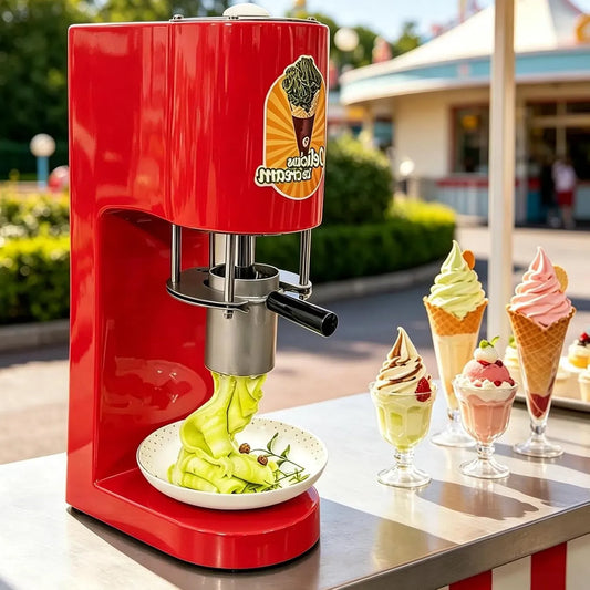 Spaghetti-Eismaschine, Presse, Speiseeismaschine, 80 W, Rot, für FußGäNgerzonen