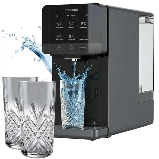 Wasserspender, Osmoseanlage, Heißwasserbereiter, Grau, Glas, Zuhause