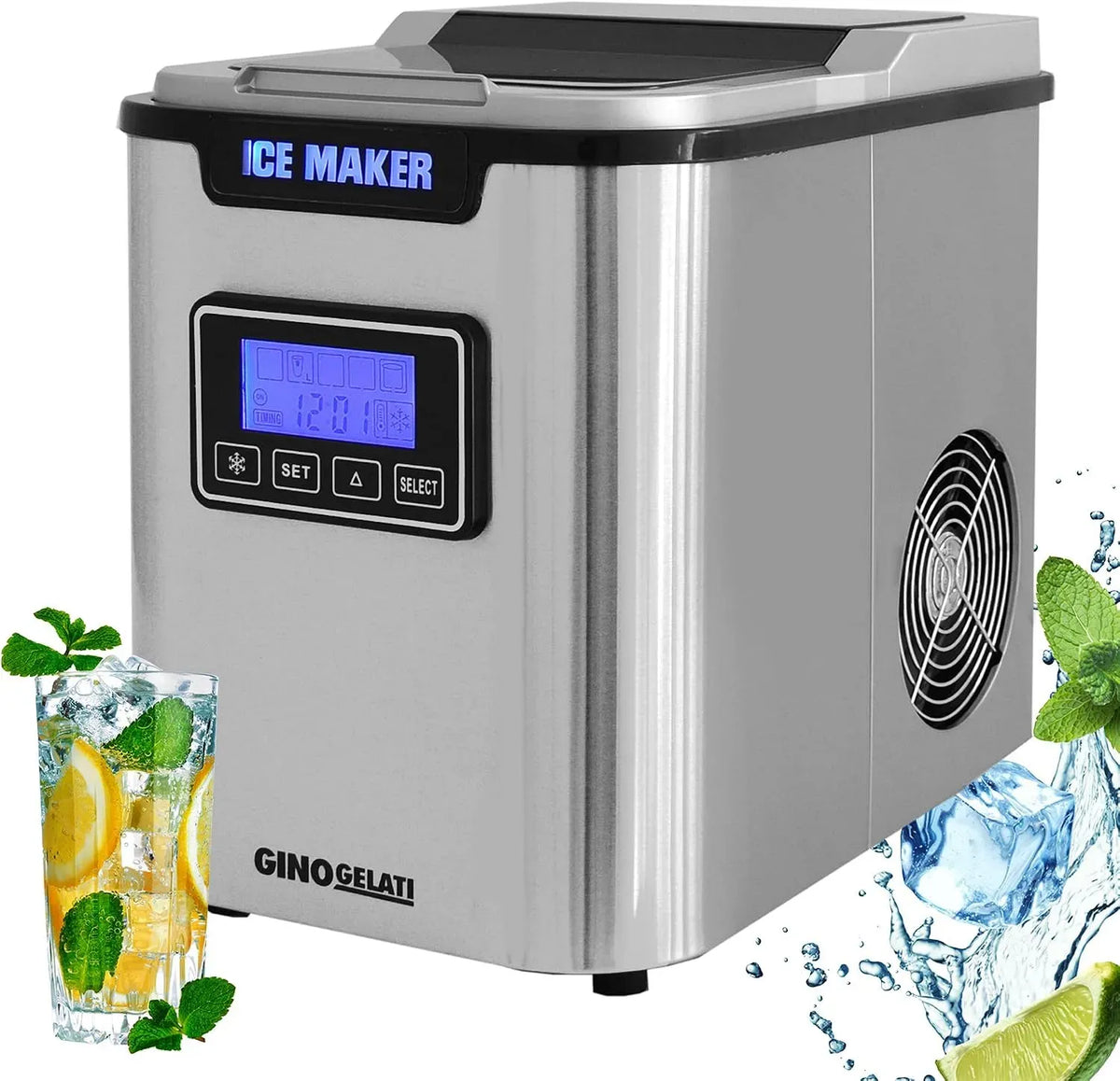 Eiswürfelmaschine, 175 W, Gino GG-175W, Edelstahl