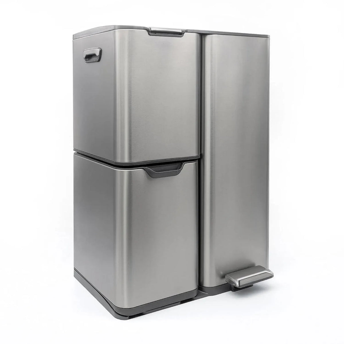 30 + 17 + 13 L, osoltus Mülleimer Abfallsammler Softclose Edelstahl hoch 60 L