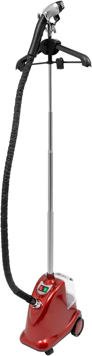 6-Loch Dampfbügelstation, 37 × 23 × 42 cm, 3 L, 2200 W, großer Wassertank, gewerblich, Rot, für Bügeln von Faser