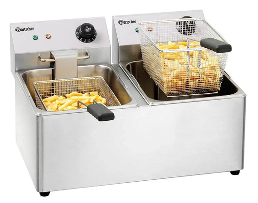 Elektro-Doppel-Fritteuse, 8 L, Gastronomie, Bartscher Elektro-Doppel-Fritteuse SNACK IV 2x 8 Liter Gastronomiebedarf