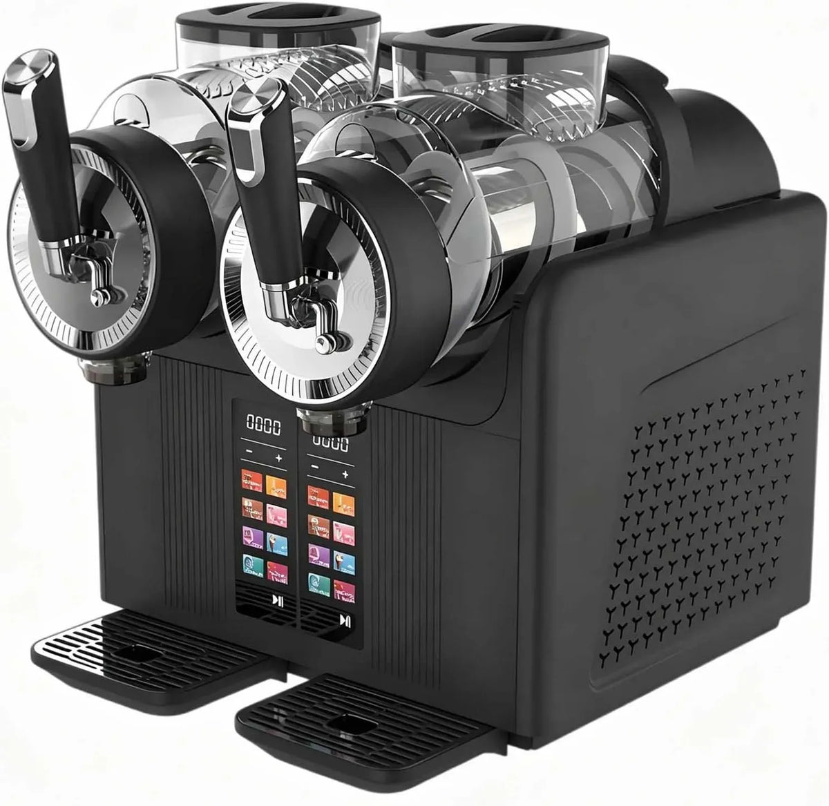2-In-1 Liter-Doppelbehälter, Smoothie-Maschine, Eismaschine, Speiseeismaschine, Slush-Eisbereiter, Schwarz, für Die Küche, Slush-EIS-Maschine