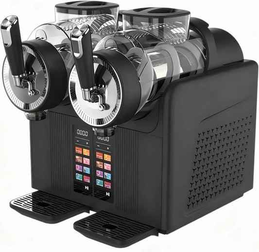 2-In-1 Liter-Doppelbehälter, Smoothie-Maschine, Eismaschine, Speiseeismaschine, Slush-Eisbereiter, Schwarz, für Die Küche, Slush-EIS-Maschine