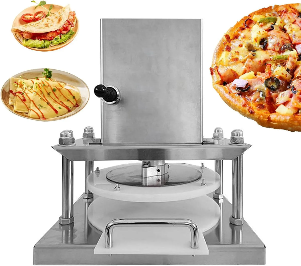 22cm/25cm/30cm 30cm/11.81in Teigmaschine, Teigpresse, 22 cm, 25 cm, 30 cm, Pizza, Gebäck, gewerblich, Edelstahl, für die Herstellung von Pizzaböden