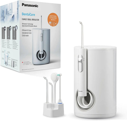 Panasonic EW1614AW503-PACK IPX7 Familien-Munddusche, elektrische Zahnreinigungsdusche, Weiß, für Zähne