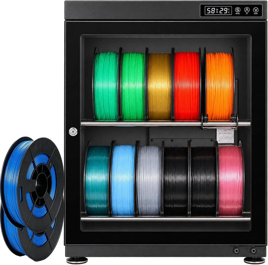 3D-Filament-Aufbewahrung T70 Filament-Trockenschrank, 4 mm, 3D-Optik, Digitalanzeige, Edelstahl, Glas, Feuchtigkeitsarme