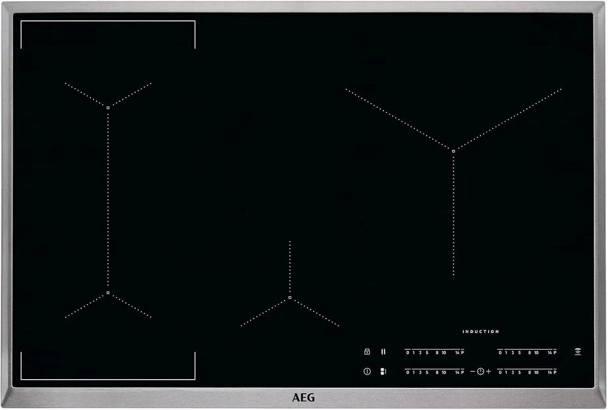 AEG IKE84441XB Kochfeld, 80 cm, 4 Kochzonen, Touch-Bedienung, autark, Edelstahl