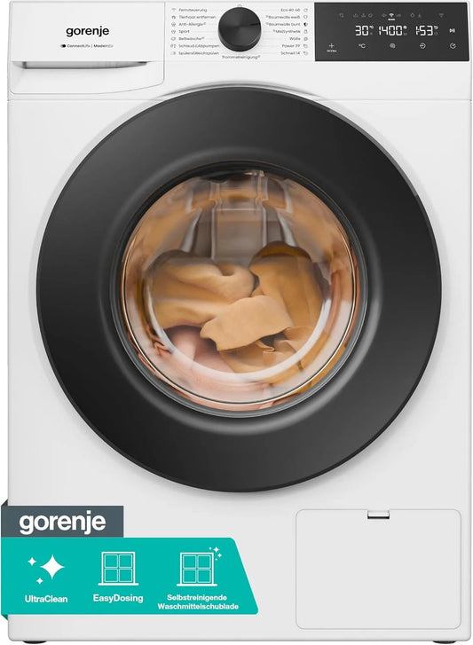 Gorenje WGAM474A Waschmaschine, 15 Programme, 7 kg, Energieklasse A, Inverter, Dampf, Weiß