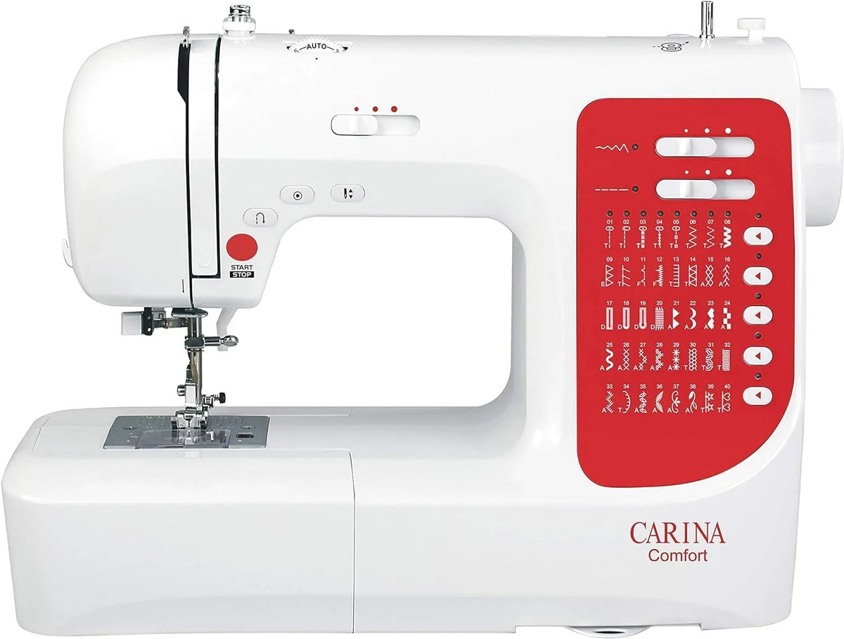 I 40 Fadenabschneider, Nähmaschine, elektrische Nähmaschine, 40 Stichprogramme, Weiß, CARINA