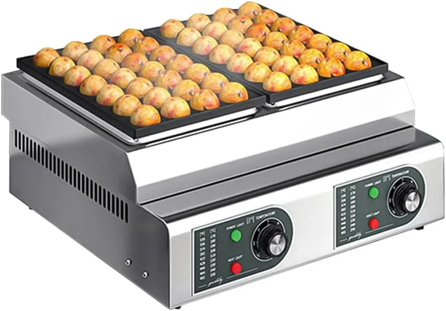 56-teilig Oktopus-Fleischbällchenmaschine, Oktopus-Fischbällchenmaschine, Takoyaki Maker, Takoyaki-Grill-Maker, Heizung, 2100 W, gewerblich, YUEWO