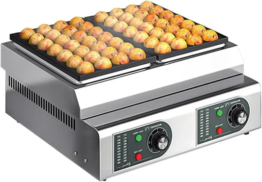 56-teilig Oktopus-Fleischbällchenmaschine, Oktopus-Fischbällchenmaschine, Takoyaki Maker, Takoyaki-Grill-Maker, Heizung, 2100 W, gewerblich, YUEWO