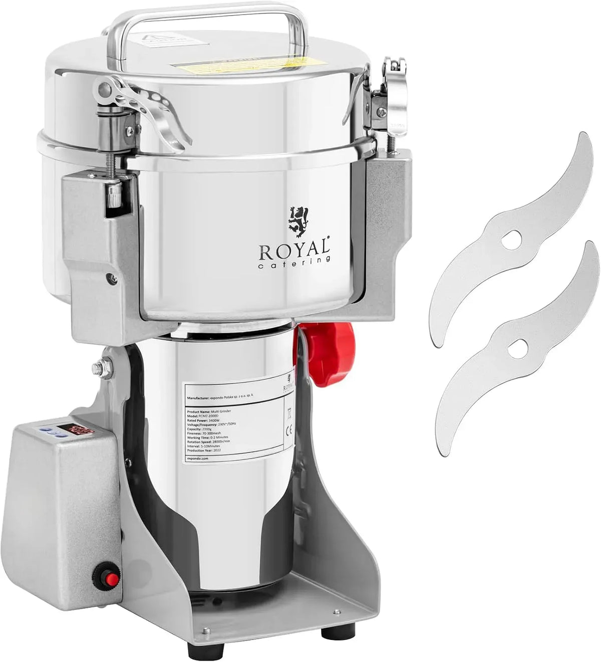 RCMZ-2000D Gewürzmühle, 21 x 9.5 cm, 3400 W, 2000 g, Gastronomie, Royal