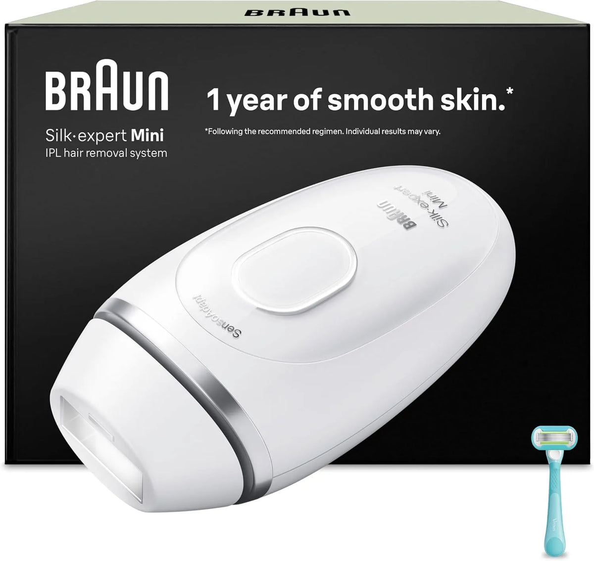 Braun PL1104 Rasierer, Weiß, für Zuhause, IPL Geräte Haarentfernung Silk·expert Mini