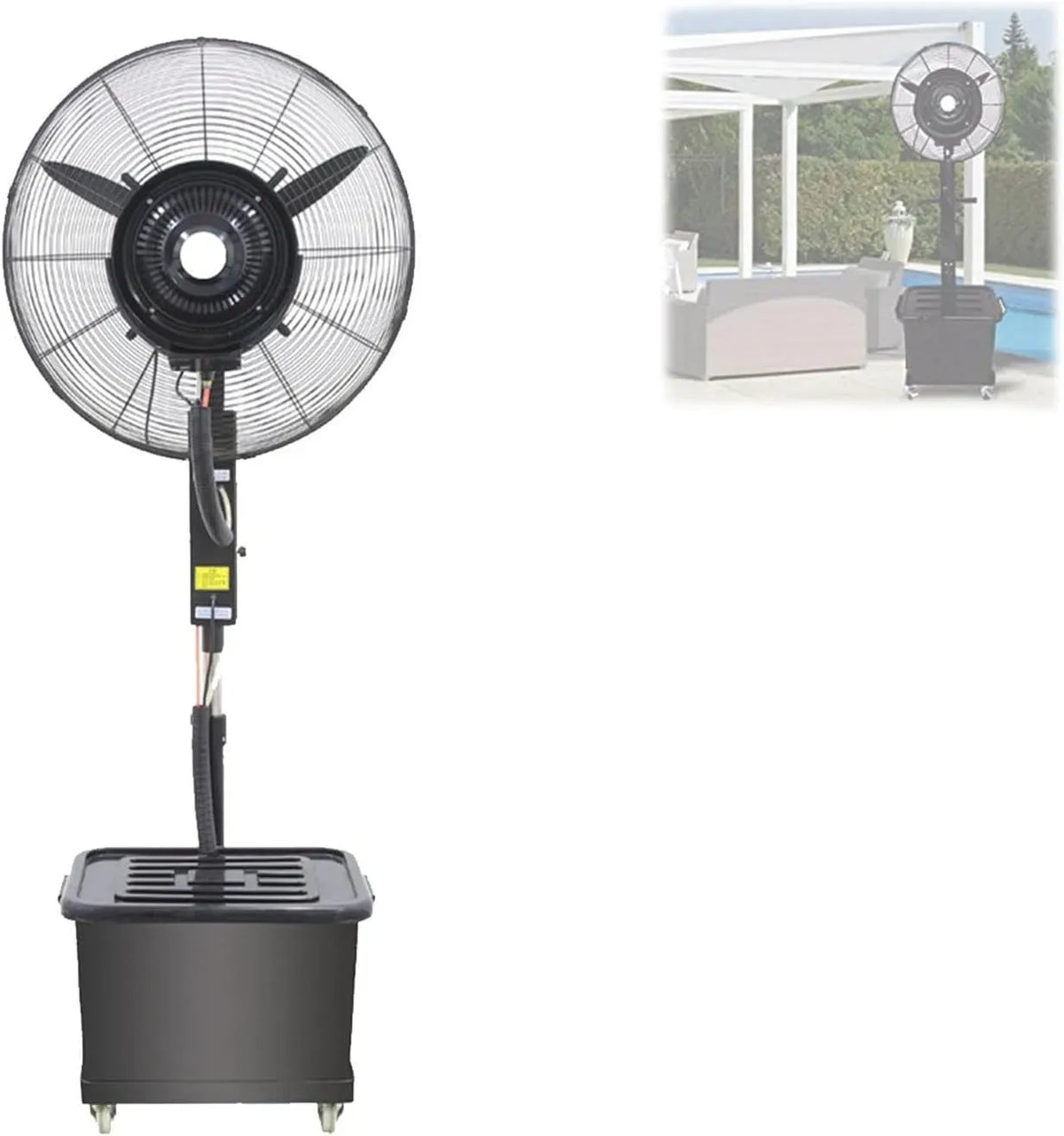 Ventilator, großer Wassertank, Ventilator zur Luftzirkulation