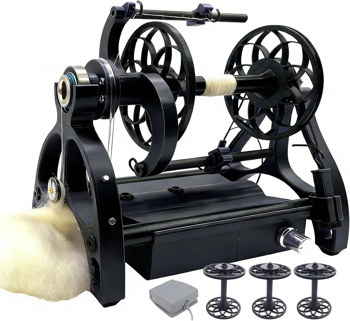 Garnspinnmaschine, Fußschalter, 120 G, Schwarz