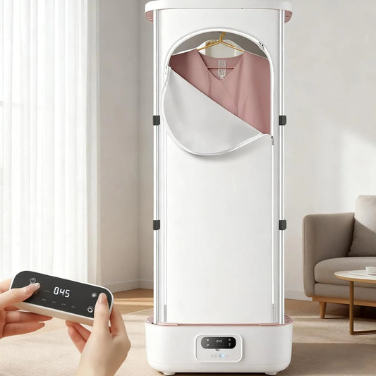 Wäschetrockner, 900 W, tragbar, Touch-Bedienung, Dampf, 900W Hemdenbügler mit Dampffunktion, Portable Clothes Dryer, Digitale Touchscreen-Anzeige
