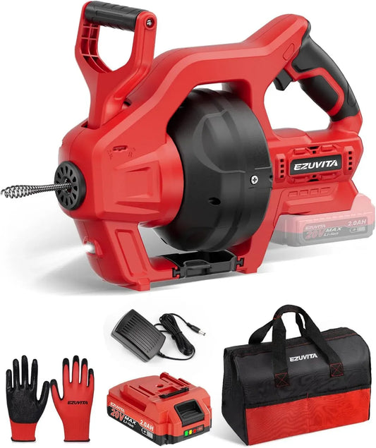20-50mm Akku-Rohrreiniger, Abflussreiniger, 20 V, 7,7 m, 50 mm, kabellos, für 20-50mm Rohrverstopfungen Verwendet