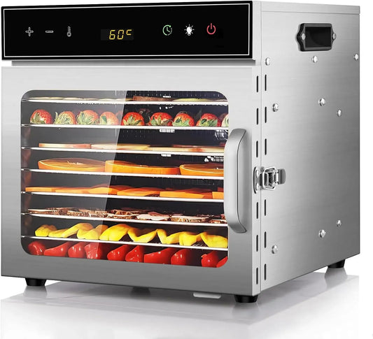 Dörrautomat, Lebensmitteltrockner, 500 W, Edelstahl, für Fleisch