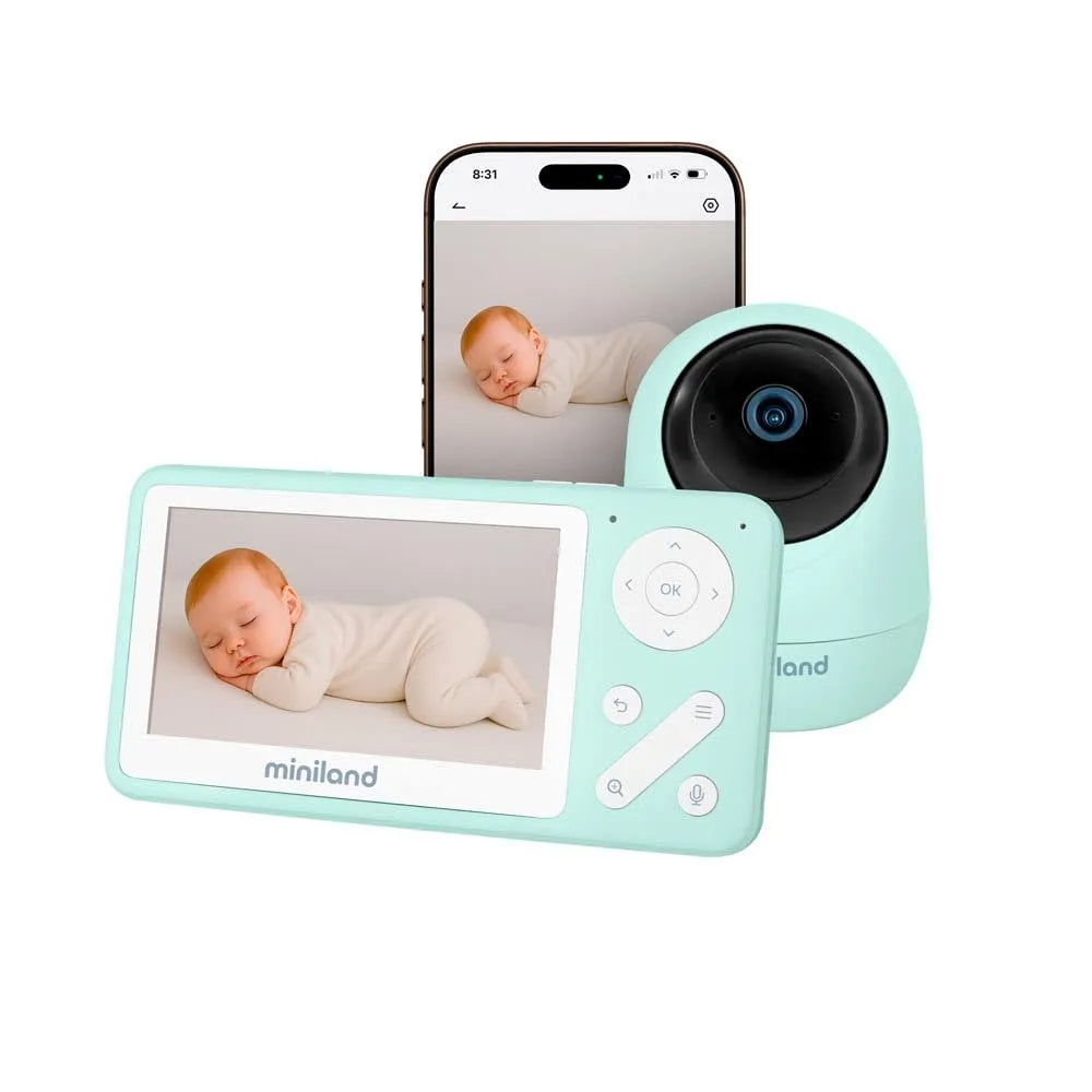 Monitor, Miniland, SD-Aufnahme, PC-Bildschirm, Babyüberwachungsgerät, Digimonitor Anywhere Video-Babyphone mit Dual-Technologie