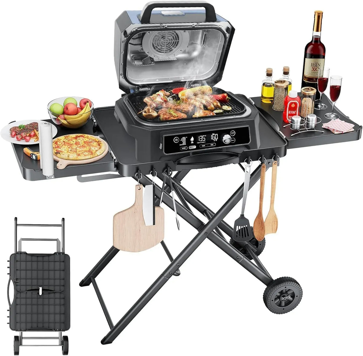 Ninja OG701 OG850 Outdoor-Kochtisch, Grillwagen, Ofen, 129.2 x 53.3cm, 53.3 cm, 12.7 kg, Pizza, für Ninja Woodfire OG701 OG850 OG951