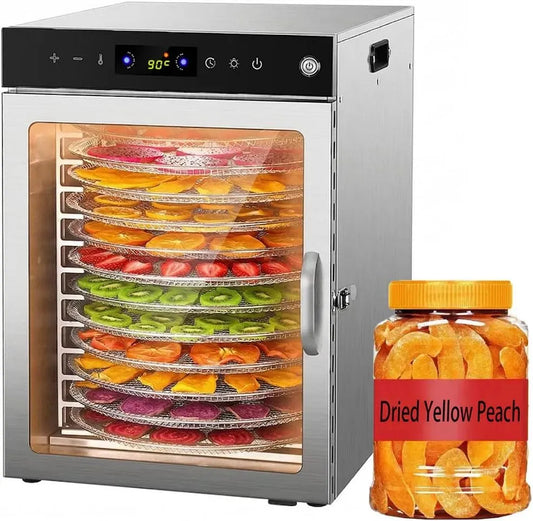 Doppellüfter, dörrautomat, Lebensmitteltrockner, 800 W, Timer, 2 Temperaturzonen, für Beef Jerky