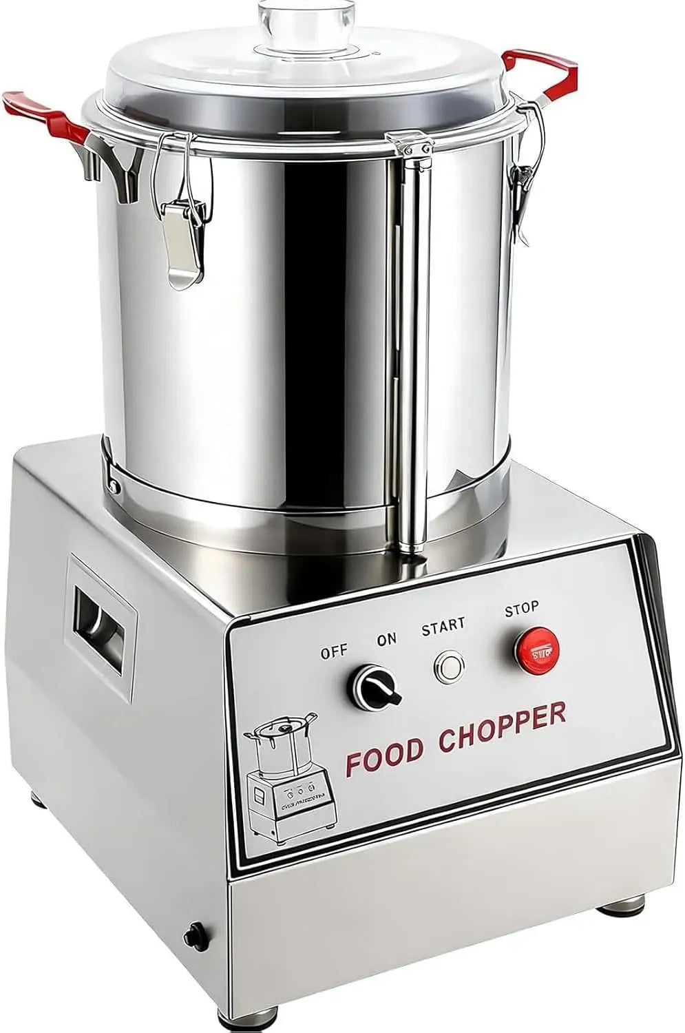 Küchenmaschine, 15 L, 1800 W, Edelstahl, Brot und Fleisch 15L, 1800 W elektrischer Gemüseschneider