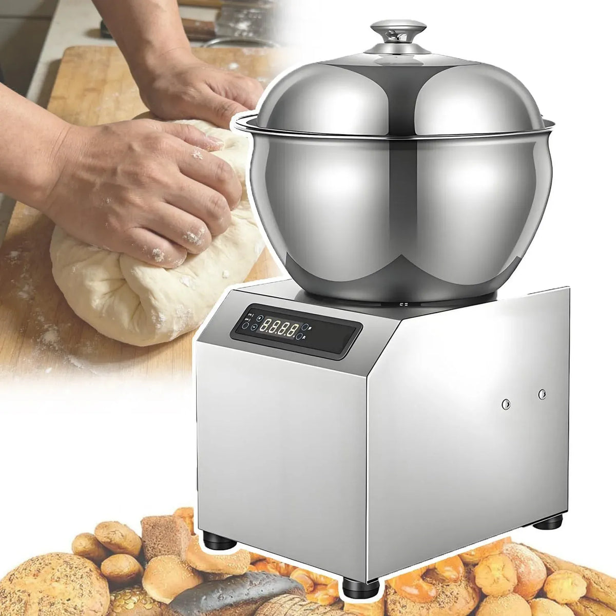 Spiralknetmaschine, Teigknetmaschine, 8 kg, Timer, Restaurant, für Restaurants Bäckereien Mehl