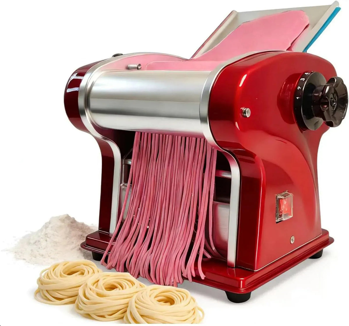 Nudelmaschine 2-in-1, 135 W, Nudelbereiter, Edelstahl, 2,5 mm Klinge & 6 Dickeneinstellungen