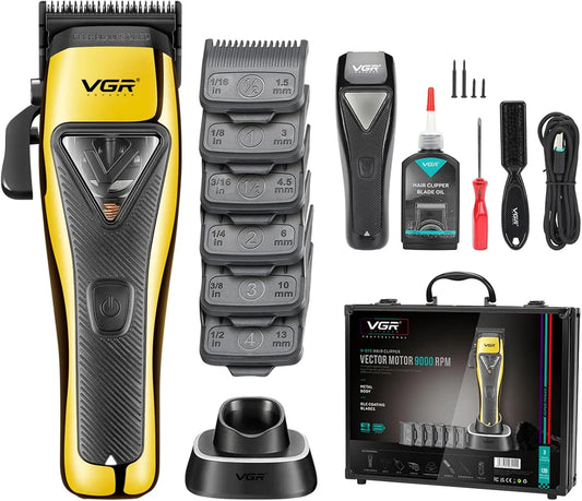VGR 015 Friseurschneider, Haarschneider, Vector-Motor, Reisetasche, gewerblich, kabellos, für Männer