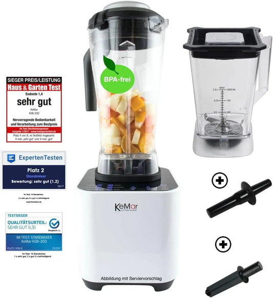 Standmixer, 1 L, 6 Programme, Touch-Bedienung, 000 U/min 6 Programme, 1L und 2L Behälter, 1.500 W