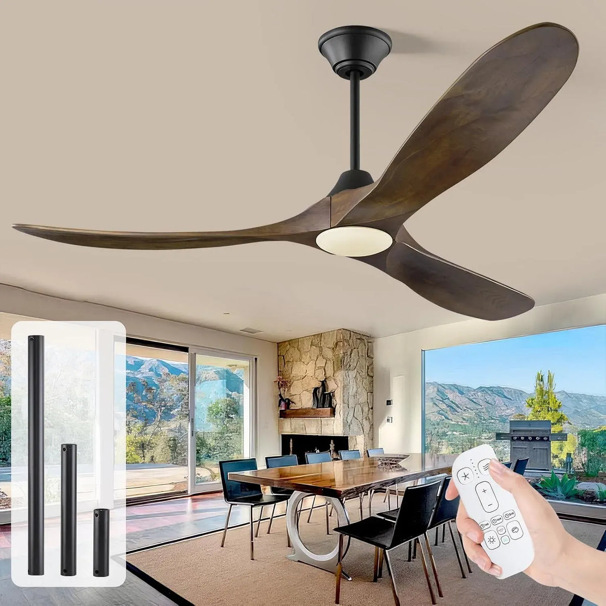 Ventilator, 152 cm, Outdoor, Ventilator zur Luftzirkulation, 152 cm Deckenventilator für den Außenbereich mit Licht