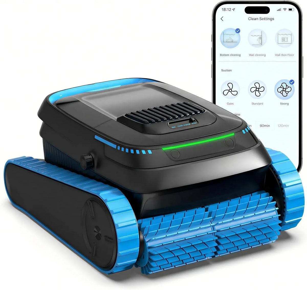 PC20 Poolreiniger, Poolroboter, Akku, Poolreinigungsroboter, App, kabellos, Stand- und Wandmontage, für bis 170㎡ Becken