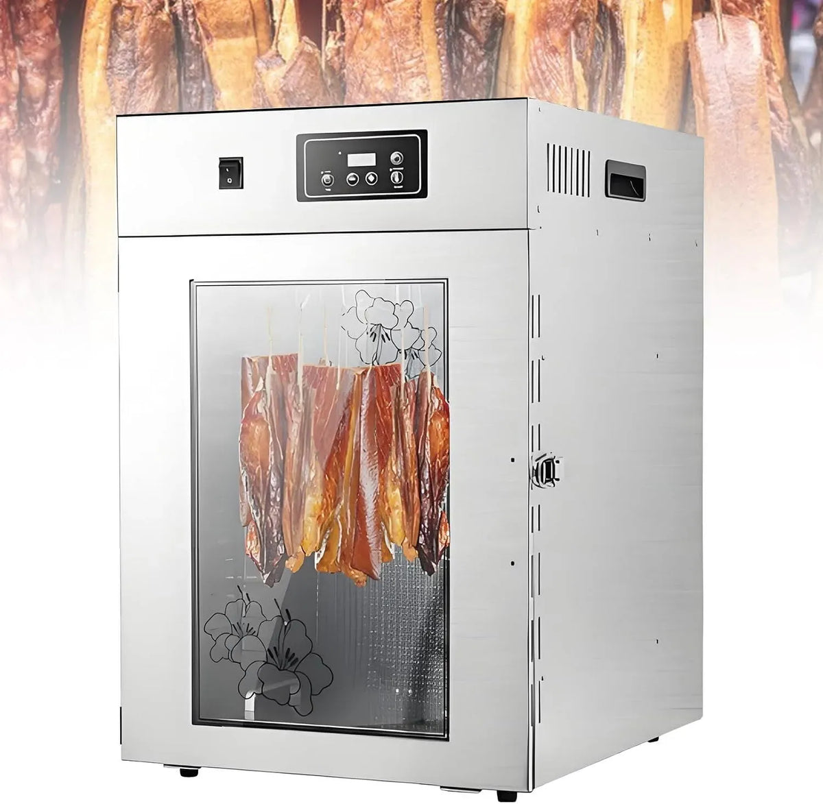 Wäschetrockner, 7.5 kg, Timer, Thermostat, Edelstahl, 360° drehbarer Dörrautomat für Fleisch und Obst, Kräuter 7