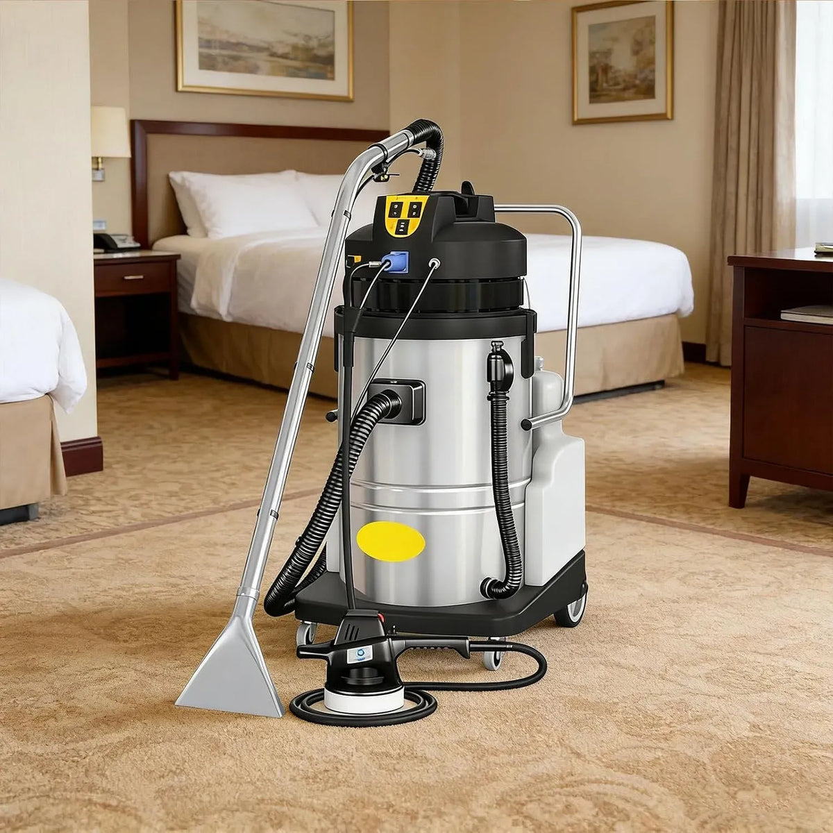 Ipx4 Teppichreinigungsmaschine, Motor, Teppich- und Polsterreiniger, 40 L, 1034 W, IP65, Transportrollen, gewerblich