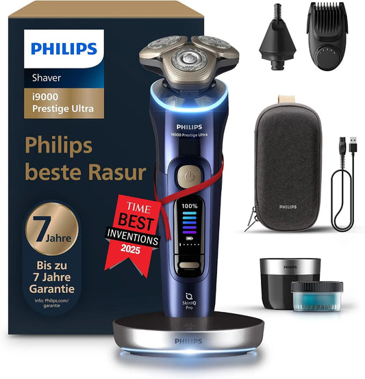 Philips i9000 XP9401/38 Reinigungsstation, Bewegungssensor, Ladestation, Rasierer, IPS-Panel, für Herren